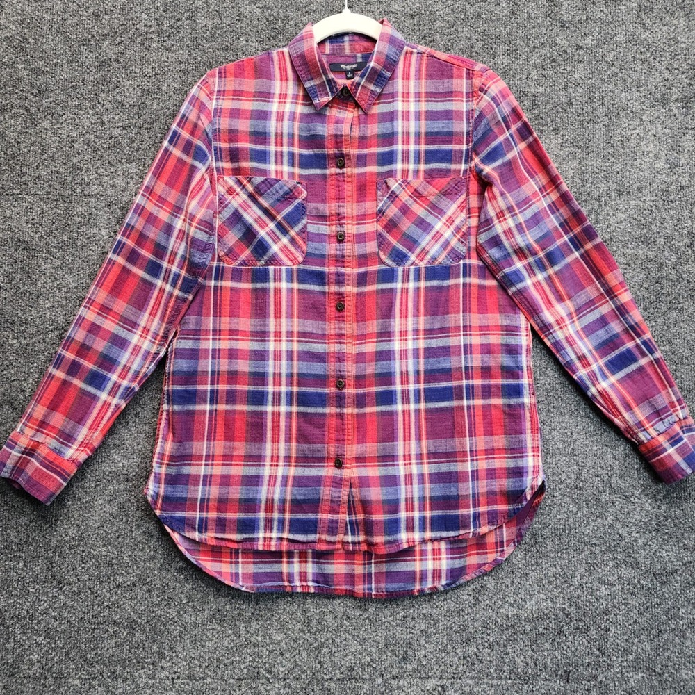 Madewell 1937 Womens Plaid Cotton Flannel‎ Button Up Shirt Long Sleeve Small